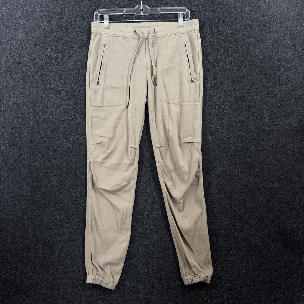 James Perse Soft Drape Jogger Pants Women's 0 XS Beige Elastic Waist Cuffed
